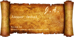 Jasper Antal névjegykártya